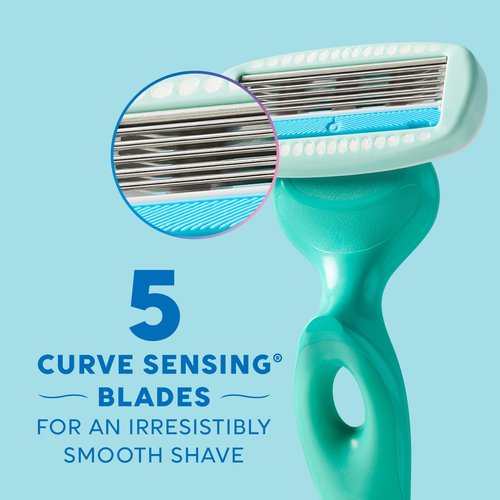 Schick Hydro Silk Ultra Sensitive Razor for Women | Womens Razor for Sensitive Skin, 5 Blade Razors for Women, Womens Razors for Shaving, Includes 1 Handle & 7 Refills