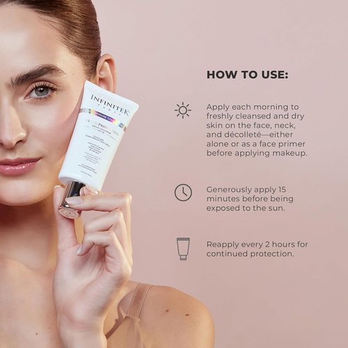 Infinitek Paris | Tinted Mineral Face Sunscreen SPF 50 | Matte Finish & Water Resistant | 1.75 fl oz / 50 ml