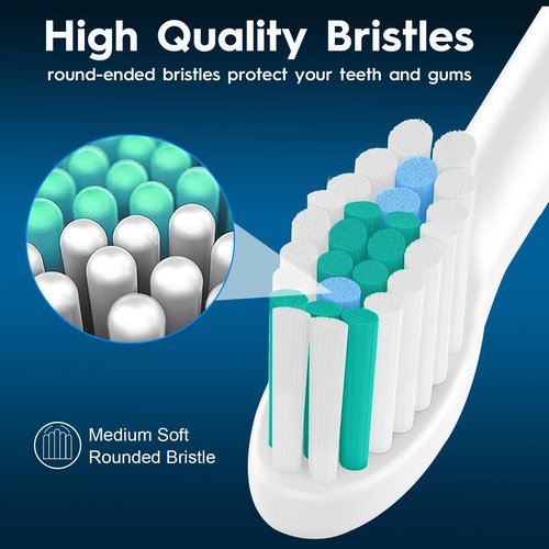 Bullnas Replacement Brush Heads Compatible with Philips Sonicare, Compatible with Sonicare E Series Essence Xtreme Elite Advance and CleanCare Screw-on Electric Toothbrush, BN728, 8 Pack