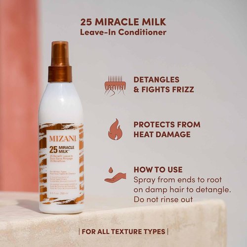 Mizani 25 Benefit Miracle Milk | Leave-In Conditioner for Curly Hair with Coconut Oil, Anti-Frizz & Detangler