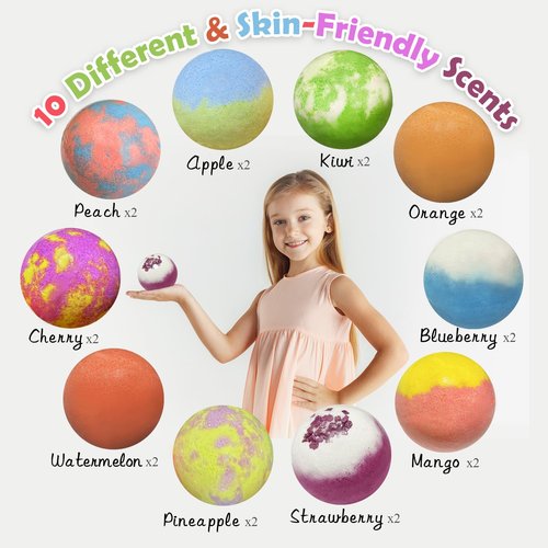 Bath Bombs for Kids with Surprise Toys Inside, 20 Pack Easter Kids Bath Bombs with Dog Puppy Pretend Playset, Boys Girls Gift Set for Easter Basket Stuffers, Birthday, Handmade Bubble Bath Fizzy Ball