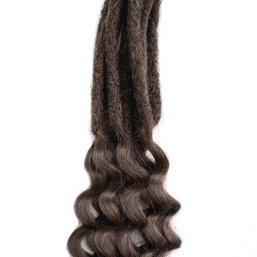 Curly Dreads with Box Braid Boho Style Dreads Synthetic Double Ended Dreadlock Extensions 26inches 10 Strands Thin Soft DE Dreadlock Extensions (12#)