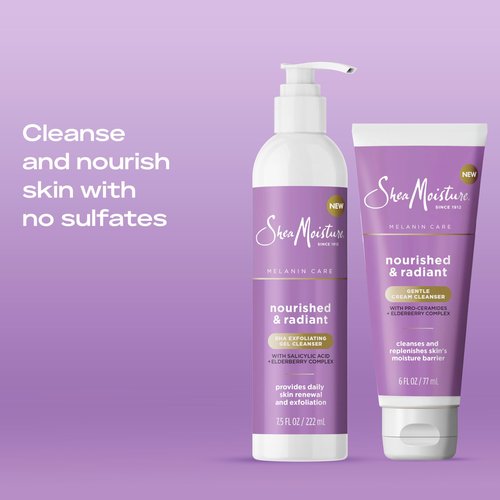 SheaMoisture Radiance BHA Exfoliating Gel Cleanser Nourished & Radiant Daily Skin Renewal Enhanced Brightness & Tone 7.5 fl oz