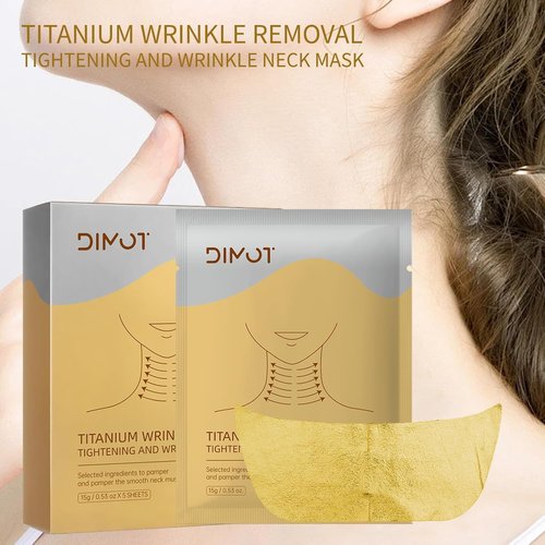 Regine Switzerland Anti-Aging Neck Mask Patches - Golden Collagen & Hyaluronic Acid for Wrinkles | Deep Moisturizing & Firming Treatment | Adjustable Wrap for All Skin Types, 1 Pack (2)