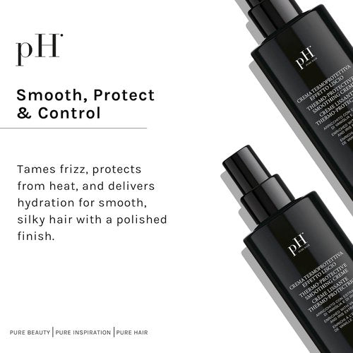 pH PURE HAIR Thermo-Protective Smoothing Creme - Anti-Frizz Keratin Treatment & UV Defense - 6.7 oz