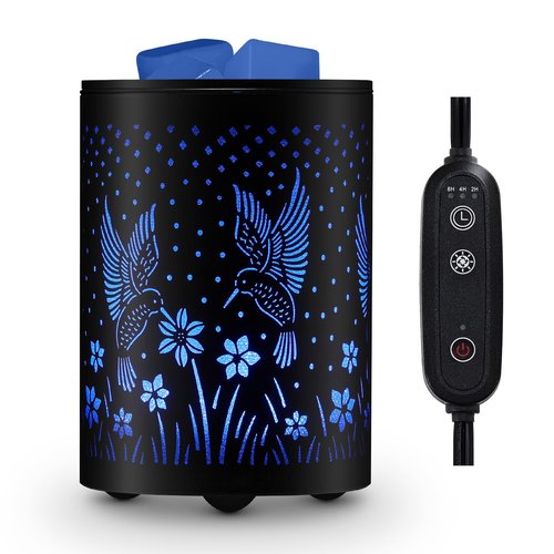 Enaroma Hummingbird Electric Wax Melt Warmer with Timer, 7-Color LED Mood Light – Flameless Scented Wax & Oil Burner lamp, Nature-Inspired