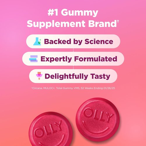 OLLY Undeniable Beauty Gummies - Biotin & Vitamin C for Hair, Skin, Nails | Grapefruit Flavor, 60 Count