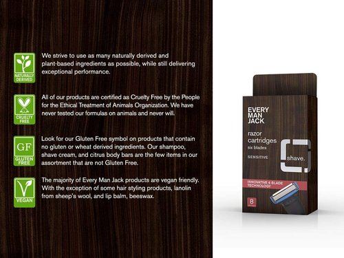 Every Man Jack Razor Cartridges, 8-pack