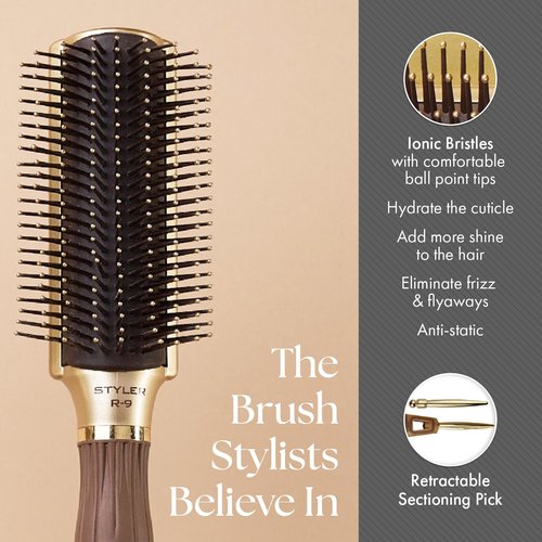 Olivia Garden Ceramic + Ion Nano Thermic Hair Brush - Professional Styling Tool for Smooth, Shiny Hair