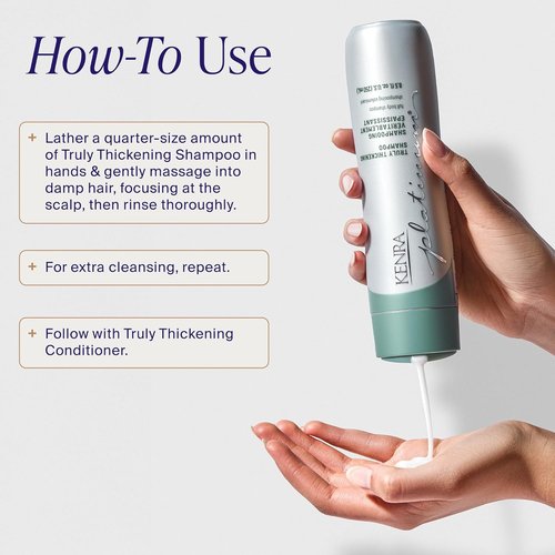Kenra Platinum Truly Thickening Shampoo - Volumizing Formula for Fuller-Looking Hair | Sulfate-Free & Color Safe