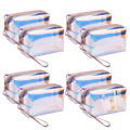 Voittozege 8-Piece Holographic Iridescent Makeup Bag Set with Zipper - Portable Holographic Cosmetic Bags for Makeup Tools Organization