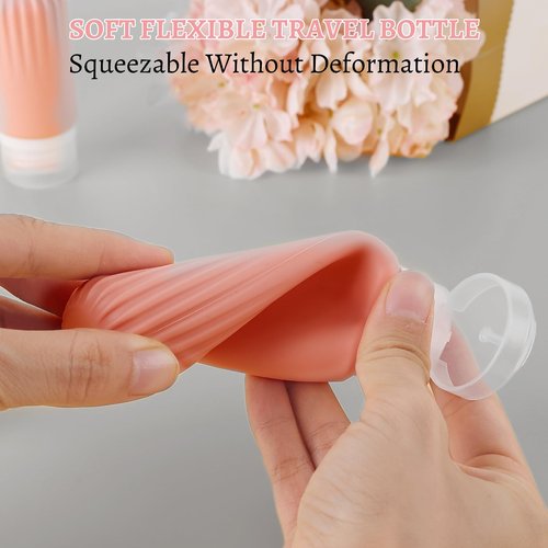 KOUWICH Travel Size Bottles for Toiletries 25Pack TSA Approved Toiletry Bottles Leak Proof Travel Kit with Clear Toiletry Bag Lotion Skincare Shampoo Cosmetic Container