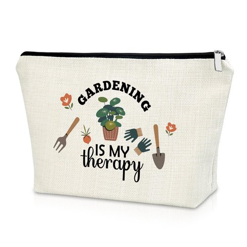 Sazuwu Gardening Gifts for Women Unique Makeup Bag Mom Birthday Gifts Gardener Cosmetic Bag Gardening Is My Therapy Funny Plant Lady Gifts Nature Lovers Gift Ideas Mothers Day Christmas Gifts