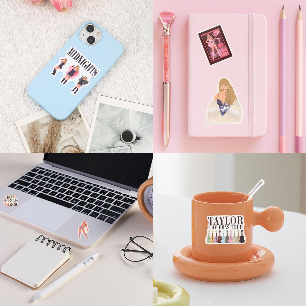 ZZLTAWS Singers Merch Makeup Bag, Music Loves Gifts Set Including 1 Makeup Bag, 1 Bracelets 1 Card 50Pcs Stickers, 8 Temporary Tattoos, Best Gifts for Girls Women and Music Fans