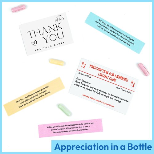 Hyperlama Teacher Gift: Appreciation Messages in a Bottle 50+ Heartfelt Notes for Women & Men, Perfect for Teacher Appreciation Week, Graduation, or End of Year Celebrations