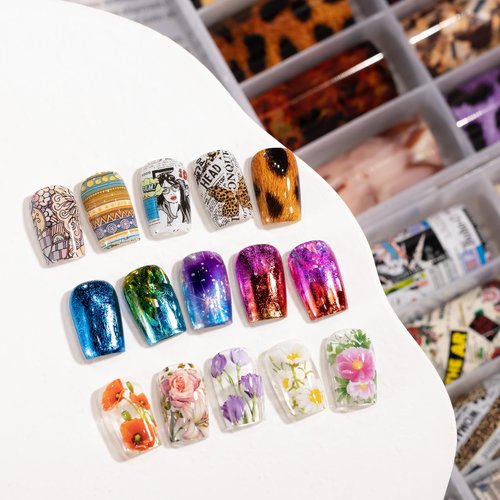 GELLEN 2Pcs Nail Foil Transfer Gel, 18ml Foil Glue Gel for Nails Stickers, Nail Foils Transfer Nail Art Glue Gel Polish, Complete Clear Transferred Pattern, Cure 30-60s, Non-toxic HEMA Free TPO Free