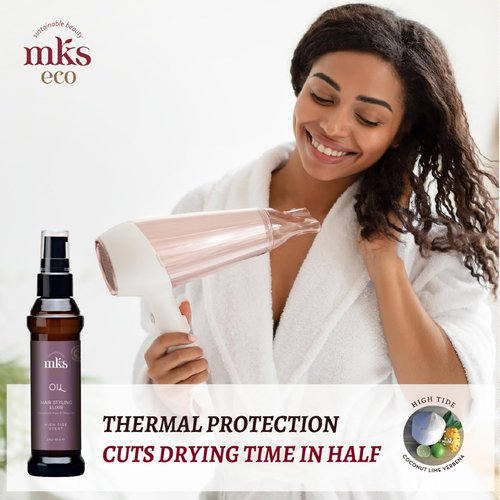 MKS Eco Oil - Hair Styling Elixir with Moroccan Argan & Hemp Seed Oils - Moisturizes, Controls Frizz & Increases Smoothness - Vegan & Cruelty-Free