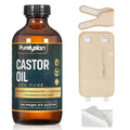 Purelysian Beauty Castor Oil Pack Wrap Organic Cotton, 7 Pcs Caster Oil Pack Kit for Stomach and Liver Detox Pack Kit (8fl.oz/237ml)