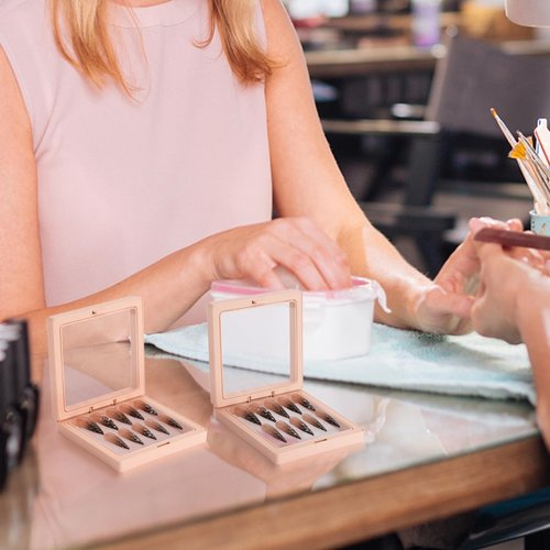 Noverlife 10PCS Press On Nail Packaging Boxes, Premium Clear Floating Display Nail Storage Box, PE Film Nail Packaging Cases for Press on Nail Display False Nails Tips Nail Salon Jewelry Earrings