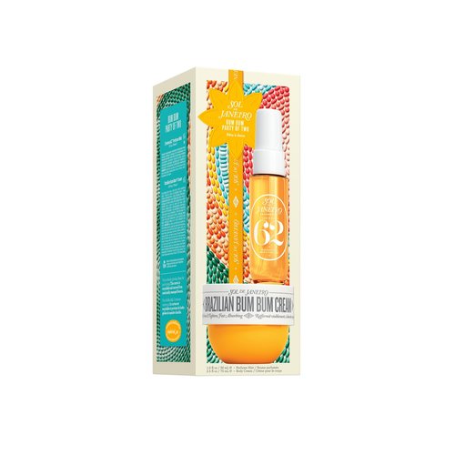 Sol de Janeiro Bum Bum Party of Two Beauty Gift Set | Brazilian Bum Bum Cream 2.5 fl oz & Cheirosa 62 Perfume Mist 1 fl oz | Beauty Minis | Limited Edition | Travel Size Trial Set | $36 Value