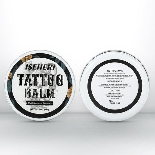 ISEHERI Tattoo Balm & Aftercare Cream: Color Enhancement that Revives Old Tattoos; Hydrates New Tattoos; Made With Natural Ingredients and Petroleum Free. Tattoo Cream for Old and New Tattoos - 3.53OZ