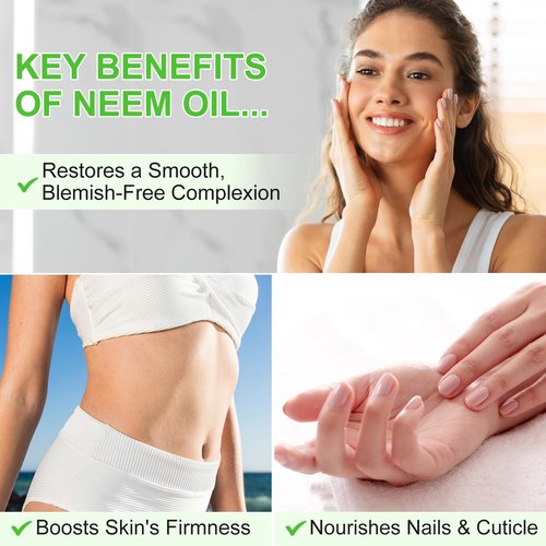 APUUFYQC Neem Oil for Skin, Pure Natural Cold Pressing, Free of Hexane, Nourishes the Skin and Hair, Reduces Fine Lines, 2.02 Oz