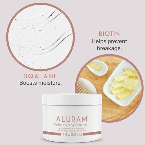 Aluram Hydrate & Repair Hair Treatment - Intense Moisture Infusion for All Hair Types | 11 Fl Oz
