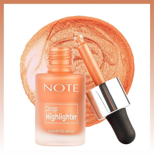 Note Cosmetique Drop Highlighter - Liquid Highlighter with Buildable Coverage - Lightweight Creamy Formula - 03 Candle Light - 0.47 oz