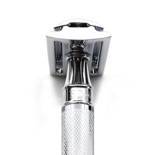 Edwin Jagger Classic Double Edge Safety Razor - Eco-Friendly & Reusable | Short Handle, Knurled Design