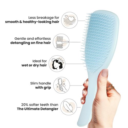 Tangle Teezer Detangler Hairbrush Duo - Eliminates Knots & Reduces Breakage | Large & Travel-Size, Blue & Mint