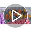 Mini Skull Silicone Mold for Candy & Chocolate - 2 Pack Halloween Gummy Ice Cubes - Pink & Purple