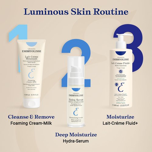 Embryolisse Lait-Crème Fluid+ Face & Body Cream, Multi-Use Lightweight Moisturizer with Shea Butter & Aloe Vera. Fast Absorbing, For All Skin Types, 13.52 Fl Oz