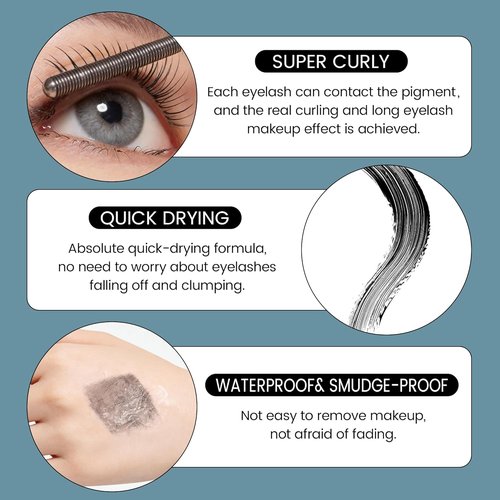 Skiennix Steel Tube Eyelash Primer - Waterproof Long Curling Mascara for Natural, Smudge-Free Daily Makeup (1 Pc)
