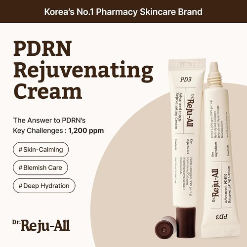 Dr. Reju-All PDRN Rejuvenating Cream - 1200ppm Face Moisturizer for Glass Skin & Plumping - 0.7 Fl Oz