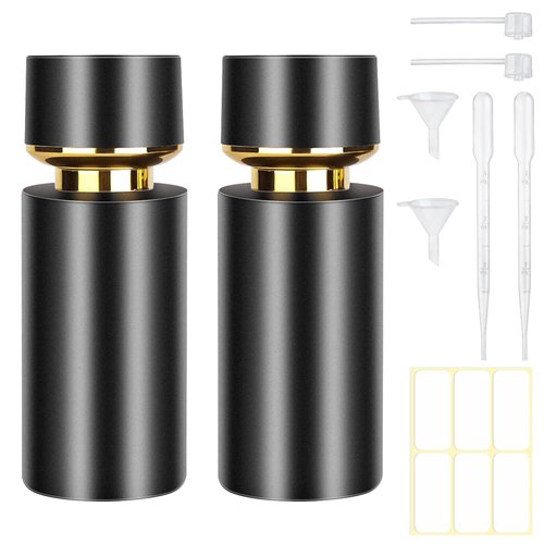 Gsteng 2pcs 50ml Glass Spray Bottle for Perfume,Refillable Travel Perfume Atomizer Bottles,Black Portable Cologne Atomizer Empty Bottle.(Black)