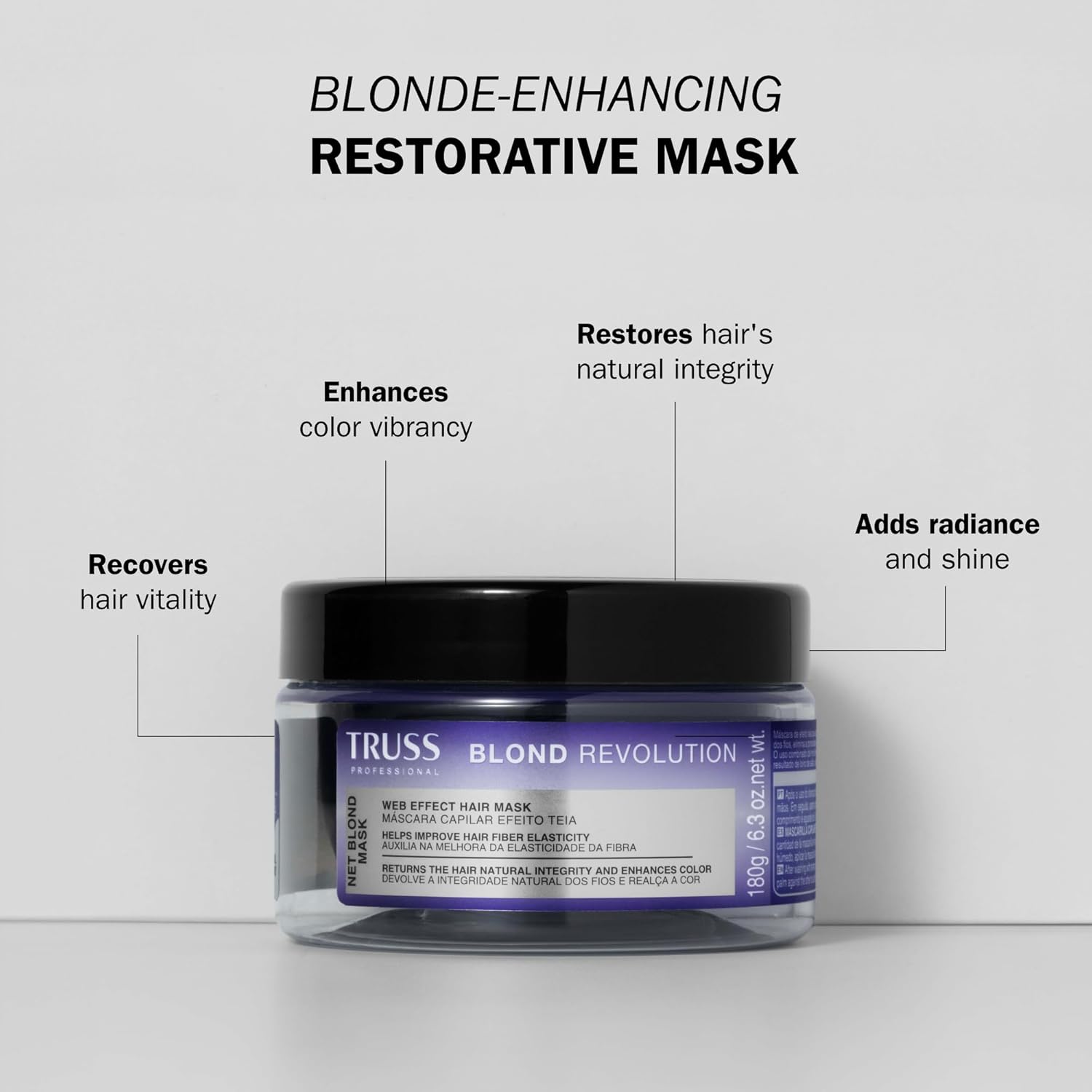Truss Blond Revolution Hair Mask - Color-Enhancing Formula for Vibrant, Healthy Hair | 6.3 oz