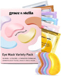Grace & Stella Under Eye Mask Variety Pack - 18 Pairs of Gel Patches for Dark Circles - 6 Colors | Vegan Mother's Day Gift