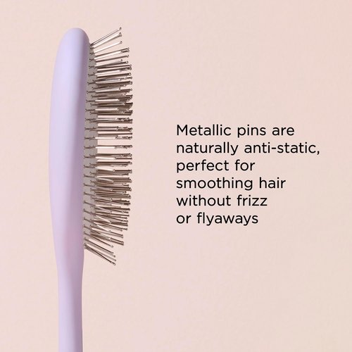 Diane Metallic Pin Detangler Hair Brush - Anti-Static Brush for Wet or Dry Hair, Gently Massages Scalp & Smooths Frizz