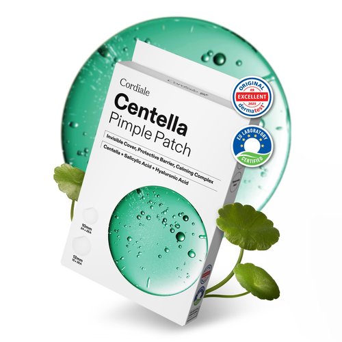 Cordiale Centella Pimple Patches with Salicylic Acid & Hyaluronic Acid, Hydrocolloid Acne Spot Patches for Face & Chin, Invisible Zit/Blemish Stickers, Korean Skin Care (78 Count, 2 Sizes)