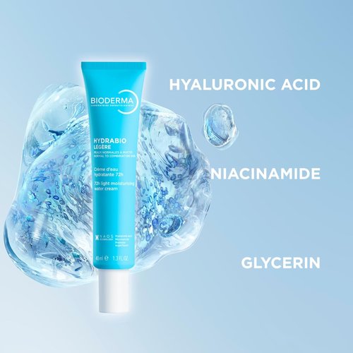 Bioderma Hydrabio Face Cream - Lightweight Gel Moisturizer for Radiant, Sensitive Skin | 1.33 Fl Oz