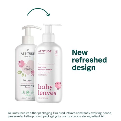 ATTITUDE Baby Lotion - EWG Verified Moisturizer, Vegan & Cruelty-Free, Unscented, 16 Fl Oz