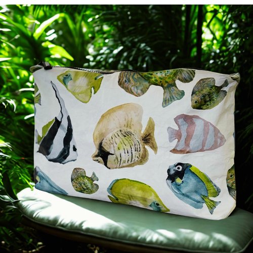 L'OLGA COLLECTION Mid Pouch|Lightweight Reusable Makeup Pouch, Toiletries |Splash-proof Cosmetic Bag, Packable & Travel Waterproof Beach Swimsuit Bathing Suit Bikini Zipper Pouch Gift for her (exotic)