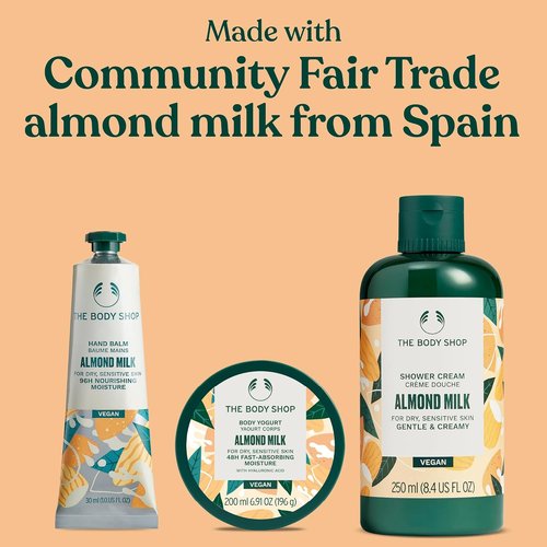 The Body Shop Almond Milk Essentials Set - Shower Cream, Hand Balm & Body Yogurt for Dry Skin