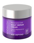 Andalou Naturals Age Defying Night Repair Cream - Hydrating Anti-Wrinkle Moisturizer with CoQ10 & Resveratrol - 1.7 oz