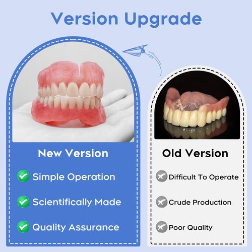 Denture Do it Yourself Full Set of Top and Bottom Fake Teeth, for Improve Smile, DIY Kit Easy and Convenient, Fake Teeth Repair Missing Teeth, Protect Your Teeth -0205
