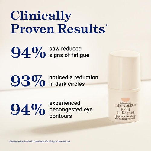 Embryolisse Radiant Eye Stick for Dark Circles & Puffiness, Cooling Under Eye Makeup Primer with Aloe Vera, Vegan, Fragrance-Free, 0.15 Fl Oz