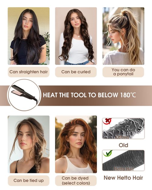 Hetto K Tip Hair Extensions Real Human Hair Brown 20 Inch U Tip Hair Extensions Highlights Brown to Caramel Blonde Ktip Human Hair Extension Pre Bonded Invisible Straight 50g 50s
