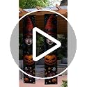 Halloween Decorative Banner with Witch Hats Pumpkins Ghosts Spiders - Multicolor 14