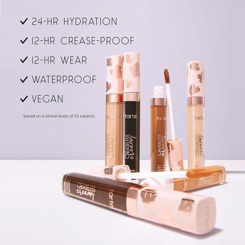 Tarte Creaseless Creamy Full-Coverage Concealer - Waterproof Longwear with Vitamin E & Niacinamide | Hydrating & Vegan