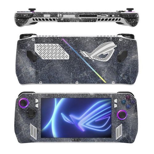 MightySkins Glossy Glitter Skin Compatible with Asus ROG Ally - Dark Shimmer Marble | Protective, Durable High-Gloss Glitter Finish | Easy to Apply